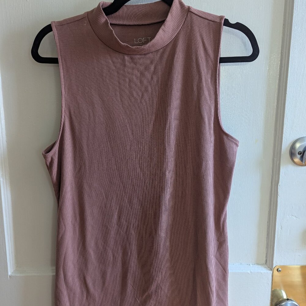 Loft Mock turtleneck ribbed tank top